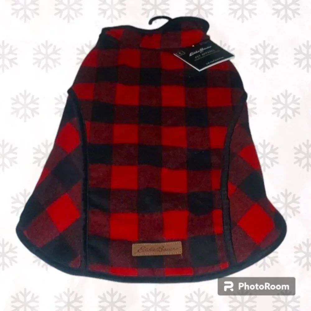 Large Tartan Plaid Dog Coat NWT | Eddie Bauer Holiday Scandi X